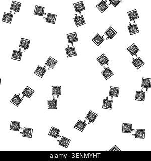 pattern decorative cufflinks cartoon. metal classic, trend unique, custom personalized decorative cufflinks sign vector Stock Vector