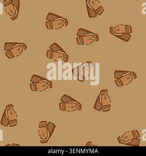 seamless pattern accessory leather belt cartoon. accessory leather belt sign vector Stock Vector