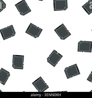 pattern black memory card cartoon. sim pictogram, web sd black memory card sign vector Stock Vector