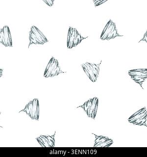 pattern twister tornado cartoon. dark funnel, disaster destruction, cloud thunderstorm twister tornado sign vector Stock Vector