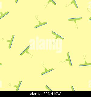 pattern window squeegee glass cartoon. clean service, wash cleaner window squeegee glass sign. seamless vector illustration Stock Vector