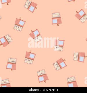 pattern paycheck checkbook cartoon. bank line, payment fake, cash checkbook paycheck checkbook sign. seamless vector illustration Stock Vector
