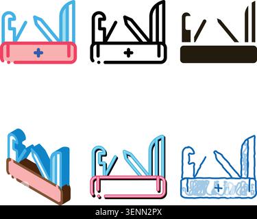 Jackknife Icon Vector. Outline clean Jackknife Sign. Isolated Contour Symbol Stock Vector