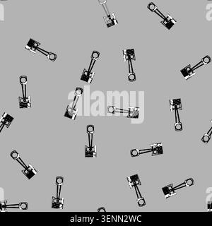 seamless pattern Car engine piston with a connecting rod providing power and energy for automotive internal combustion system mechanics and repair on Stock Vector