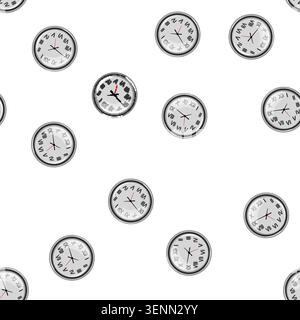 pattern round wall clock cartoon. round wall clock sign vector Stock Vector