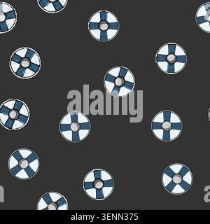 seamless pattern round viking shield cartoon. iron historical, replica medieval, armor protection round viking shield sign vector Stock Vector