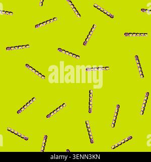 seamless pattern Cartoon progress bar illustrating achievement and advancement, featuring five completed green segments and one empty brown segment in Stock Vector