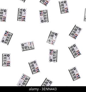 pattern equipment synthesizer audio cartoon. equipment synthesizer audio sign vector Stock Vector