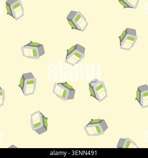 pattern bottle ink cartridge cartoon. s press, line replacement, recycle tint bottle ink cartridge sign. seamless vector illustration Stock Vector