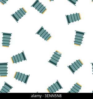 pattern display magazine rack cartoon. book store, bookcase blank, supermarket mockup display magazine rack sign. seamless symbol vector illustration Stock Vector