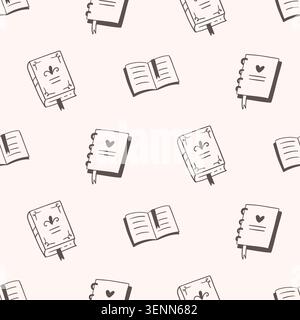 Retro books vector bookshop seamless pattern Stock Vector