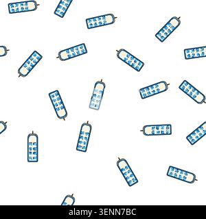 pattern ergonomic medical bed control cartoon. comfort tilt, headrest footrest, siderails lock ergonomic medical bed control sign vector Stock Vector