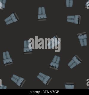 seamless pattern box trash bin garbage cartoon. box trash bin garbage sign vector Stock Vector