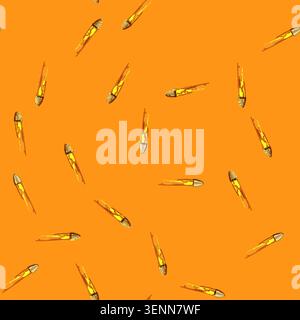 seamless pattern effect bullet flying cartoon. speed gun, fire fast, gunshot flight effect bullet flying sign vector Stock Vector