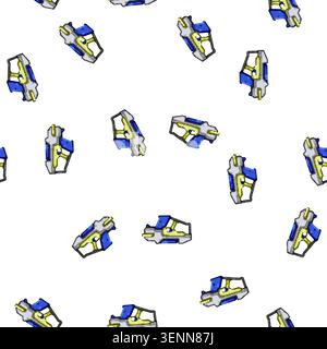pattern weapon blaster gun cartoon. game space, shot effect, beam energy weapon blaster gun sign vector Stock Vector