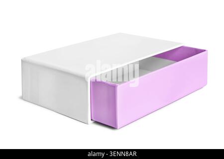 Empty opened paper gift box isolated on white background Stock Photo