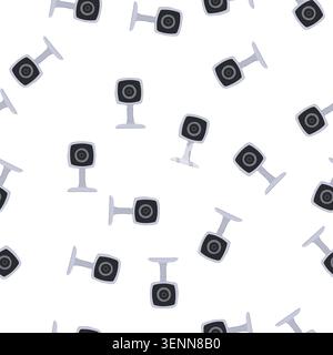 pattern cctv ip camera cartoon. privacy system, technology control, cam guard cctv ip camera sign. seamless symbol vector illustration Stock Vector