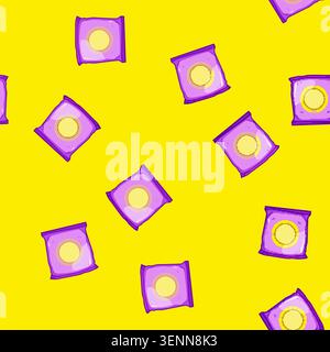 seamless pattern lunchbox snack pack cartoon. grab and, go portion, kids adults lunchbox snack pack sign vector Stock Vector
