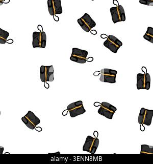 pattern pack bag camp cartoon. pack bag camp sign vector Stock Vector