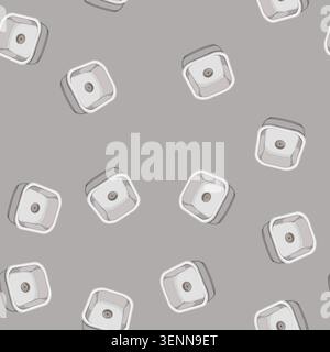 seamless pattern modern sink ceramic cartoon. modern sink ceramic sign vector Stock Vector