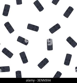 pattern control power strip smart cartoon. app voice, command alexa, google assistant control power strip smart sign. seamless symbol vector illustrat Stock Vector