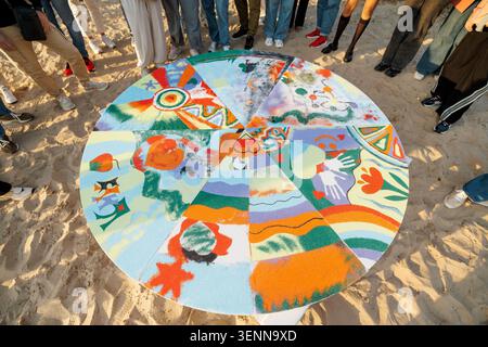 Teamwork and color therapy - emphasis on collaboration Stock Photo