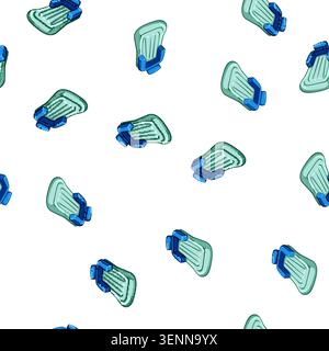 pattern woman inflatable mattress pool cartoon. mat swimming, beach view, air side woman inflatable mattress pool sign vector Stock Vector