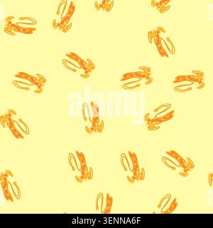 pattern molten lava puddle cartoon. crust fissure, caldera pyroclastic, vent tectonic molten lava puddle sign. seamless vector illustration Stock Vector