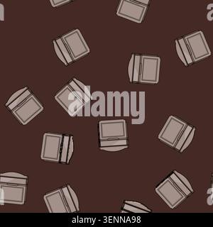 seamless pattern Classic wall mounted mailbox securely receiving letters and parcels, symbolizing essential communication, delivery services, and resi Stock Vector