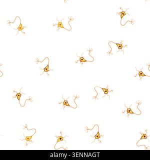 pattern anatomy neurons cartoon. diagram myelin, axon neurology, body tissue anatomy neurons sign vector Stock Vector