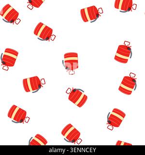 pattern gas fuel can metal cartoon. gasoline ister, petrol gallon, jerry bottle gas fuel can metal sign. seamless symbol vector illustration Stock Vector