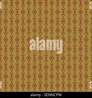 Rustic Burgundy Vertical Ornate Stripe Pattern Stock Vector