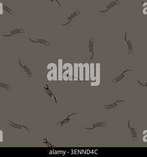 seamless pattern metal military knife cartoon. metal military knife sign vector Stock Vector