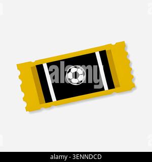 Football ticket mockup, soccer event pass ticket vector design Football match ticket template with soccer ball design, blank space for event details Stock Vector