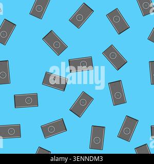 seamless pattern technology power bank wireless cartoon. smartphone device, travel backup, energy capacity technology power bank wireless sign vector Stock Vector