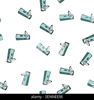 pattern allergy inhaler portable cartoon. airway therapy, compact handheld, medicine spacer allergy inhaler portable sign vector Stock Vector