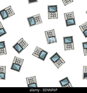 pattern bowl retro control panel cartoon. ceramic porcelain, glass steel, plastic bamboo bowl retro control panel sign vector Stock Vector