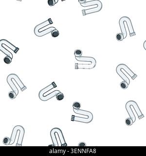 pattern siphon waste drain trap cartoon. clog pipe, sewer odor, blockage installation siphon waste drain trap sign vector Stock Vector