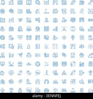 Large collection of diverse scribble style line art icons spanning business, technology, environment, health, and lifestyle concepts, portraying a wid Stock Vector