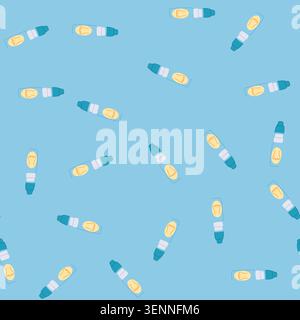 pattern rinse nasal spray bottle cartoon. squeeze applicator, nozzle hygiene, moisture breathe rinse nasal spray bottle sign. seamless vector illustra Stock Vector
