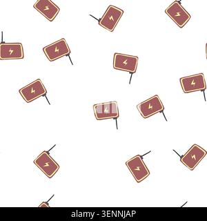 pattern efficient charging mat cartoon. sleek universal, compact durable, convenient smart efficient charging mat sign. seamless symbol vector illustr Stock Vector