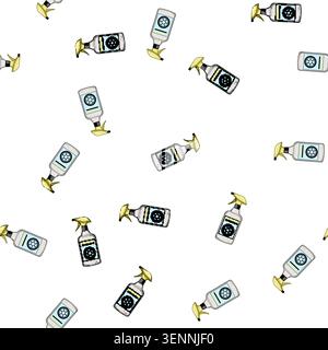 pattern Spray bottle of wheel cleaner for car care, detailing and maintenance icon style vector showing a cleaning product for rims, tires and automot Stock Vector
