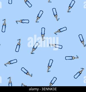 seamless pattern atomizer nasal spray bottle cartoon. solution rinse, irrigation antihistamine, decongestant steroid atomizer nasal spray bottle sign Stock Vector