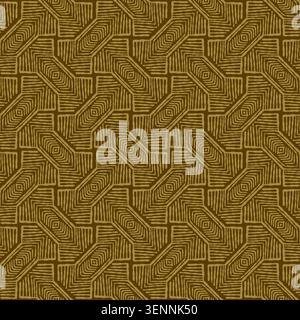 Dark Gold Geometric Woven Block Pattern Stock Vector