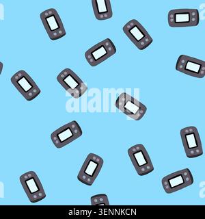 pattern wireless travel router cartoon. connectivity hotspot, device small, lightweight convenient wireless travel router sign. seamless vector illust Stock Vector