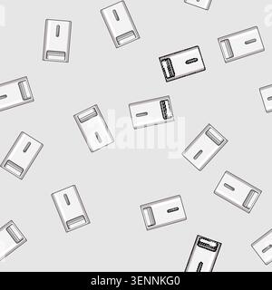 seamless pattern Automatic pet feeder, an electronic device, ensuring convenience and precise portion control for pet owners managing their animal's n Stock Vector
