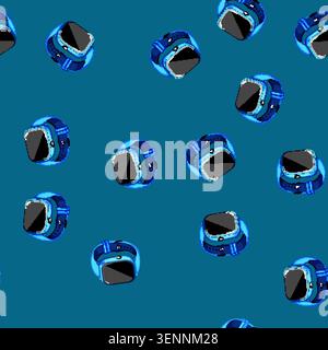 seamless pattern clock kid watch time cartoon. wrist child, children hand clock kid watch time sign vector Stock Vector