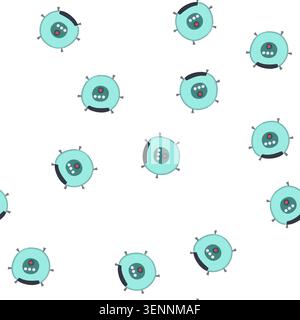 pattern line robot vacuum cleaner cartoon. isometric automatic, electric dust, hand hoover line robot vacuum cleaner sign. seamless symbol vector illu Stock Vector