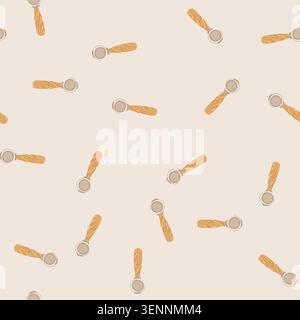 pattern bar portafilter coffee cartoon. filter logo, italy tamper, shop food bar portafilter coffee sign. seamless vector illustration Stock Vector