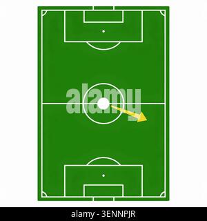 Minimal football field outline with white background American football stadium vector illustration. Football field. Sport background. Match result Stock Vector